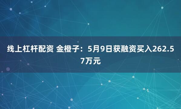 线上杠杆配资 金橙子:5月9日获融资买入262.57万元