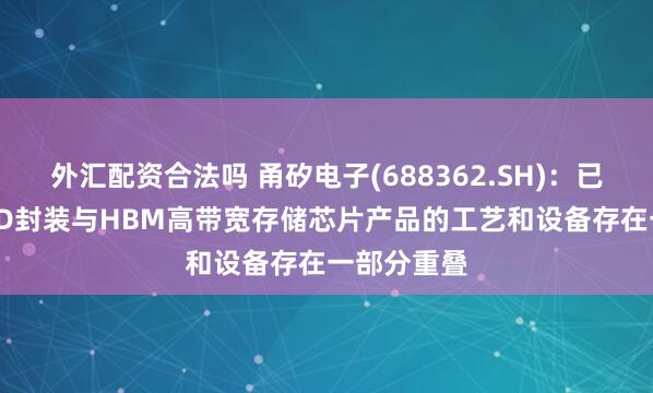 外汇配资合法吗 甬矽电子(688362.SH):已通线的2.5D封装与HBM高带宽存储芯片产品的工艺和设备存在一部分重叠